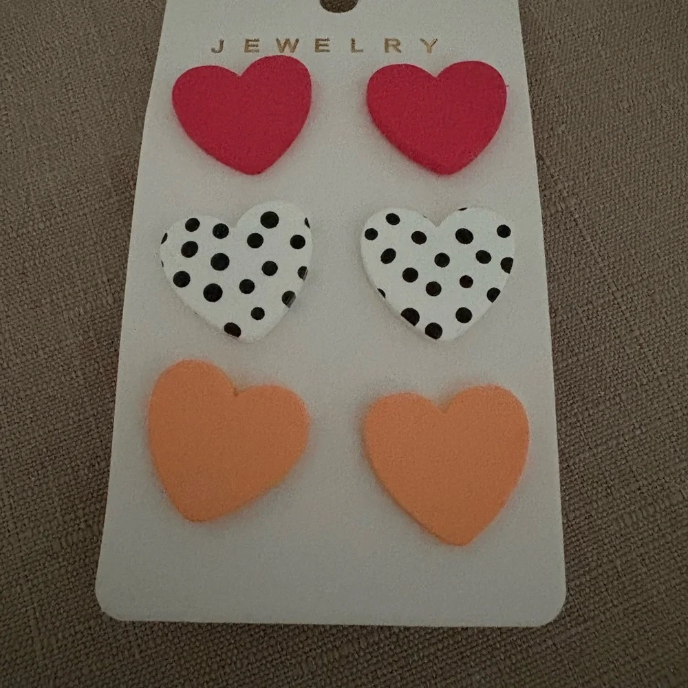NEW heart earrings set of 3